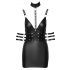 Cottelli Bondage - Mini Vestido Brillante con Cuello Halter (Negro)