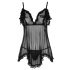 Cottelli - Babydoll ligero y con volantes (negro)