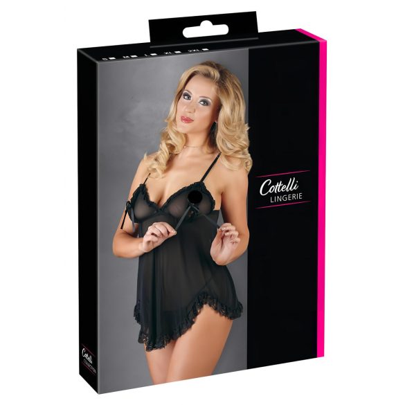 Cottelli - Babydoll ligero y con volantes (negro) - M