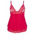 Cottelli Tallas Grandes - Babydoll Rojo de Encaje y Gasa - XL