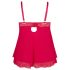 Cottelli Tallas Grandes - Babydoll Rojo de Encaje y Gasa - 4XL