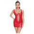 Vestido rojo de laca con cordones - 2XL