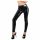 Leggings negros de látex con cremallera - M