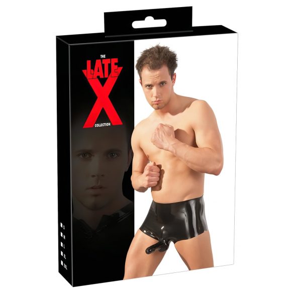 LATEX - bóxer con funda para pene (negro) - L/XL