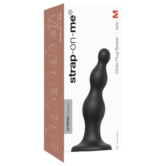 Strap-on-me Beads M - Dildo con perlas y base (negro)