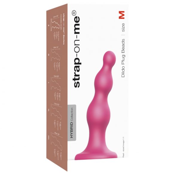 Strap-on-me Perlas M - Dildo con cuentas base (rosa)