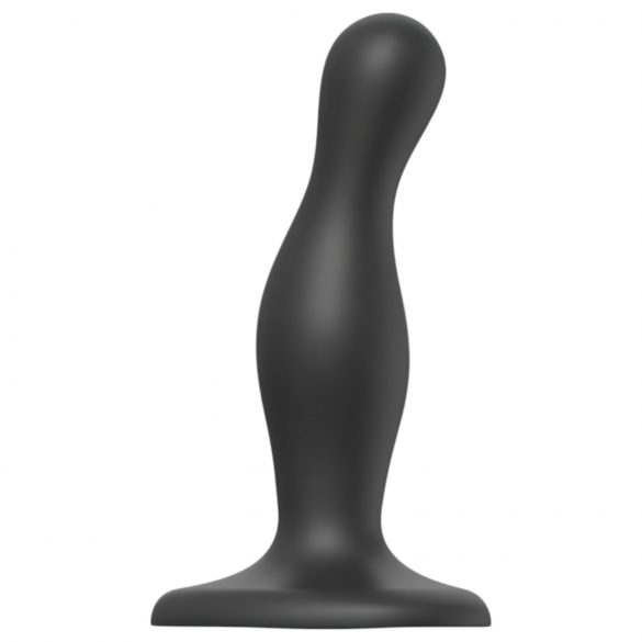 Strap-on Curvy S - Dildo ondulado con base (negro)