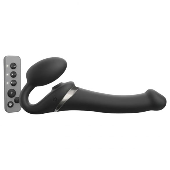 Strap-on-me M - Vibrador con succión de aire - Tamaño Mediano (Negro)