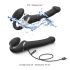 Strap-on-me M - Vibrador con succión de aire - Tamaño Mediano (Negro)