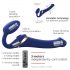 Strap-on-me M - vibrador con ondas de aire (azul)