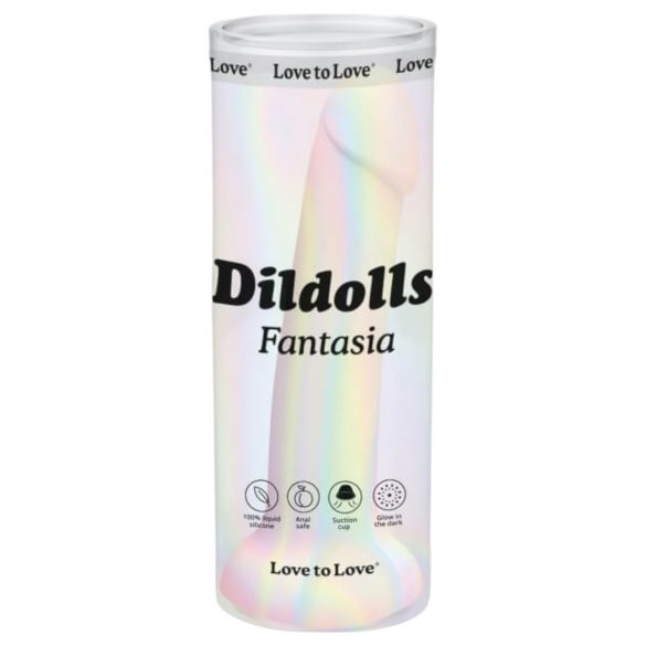 Dildolls Fantasía - dildo de silicona adhesivo (rayado)