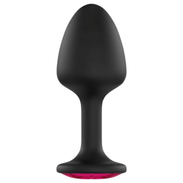 Plug Geisha Rubí XL - plug anal con piedra rosa (negro)