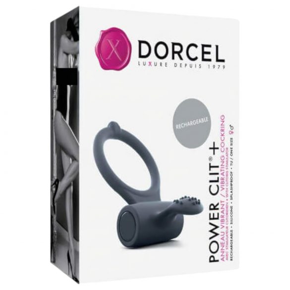 Dorcel Power Clit Plus - anillo vibrador recargable (negro)