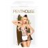 Penthouse Teaser - Conjunto de mucama 3 piezas (blanco y negro)