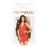 Penthouse Terremoto: vestido halter fruncido y tanga (rojo)