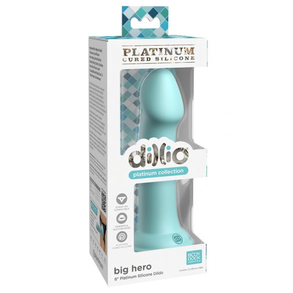 Dillio Gran Héroe - Dildo con Ventosa (17 cm) - Turquesa