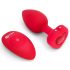 b-vibe corazón - vibrador anal recargable con control remoto (rojo)