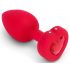 b-vibe corazón - vibrador anal recargable con control remoto (rojo)