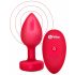 b-vibe corazón - vibrador anal recargable con control remoto (rojo)