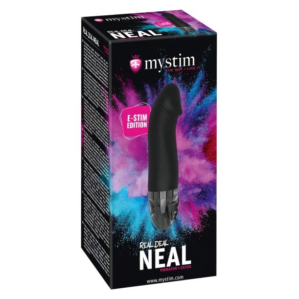 mystim Real Deal Neal - Vibrador eléctrico recargable (negro)