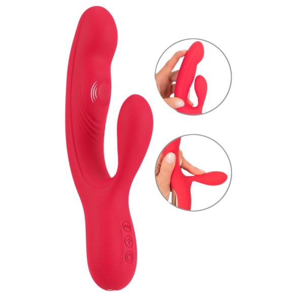 Conejito Vibrador Smile de 3 Motores Recargable (rojo)