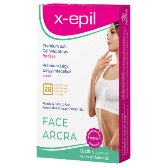 X-Epil - Bandas de cera facial premium (12 uds) listas para usar