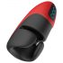 Lena - Masturbador Vibrador con Agarre (negro-rojo)