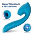 Vibeconnect - Vibrador azul G-punto y estimulador de clítoris, resistente al agua