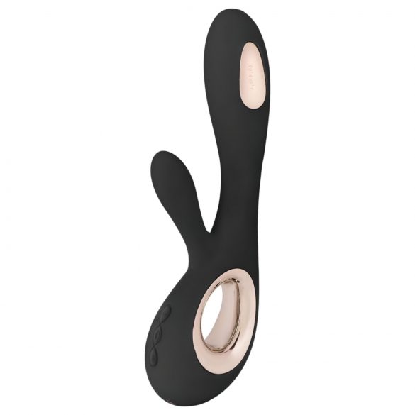 LELO Soraya Wave - vibrador negro con tecnología de pulsación y clítoris.