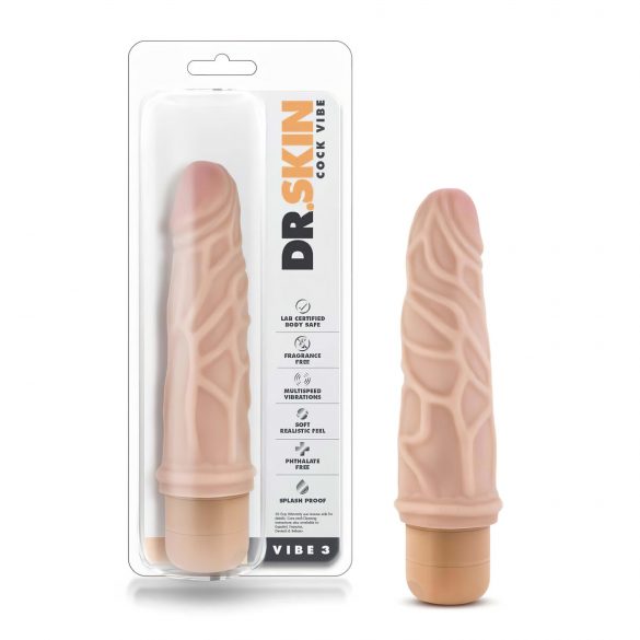 Dr. Skin Vibe No.3 - Vibrador Realista (Color Natural)