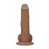 RealRock Dong 10 - Dildo realista con testículos 25cm - tono oscuro