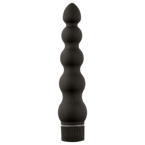 Black Magic 7 - Vibrador anal rígido con 5 perlas (negro)