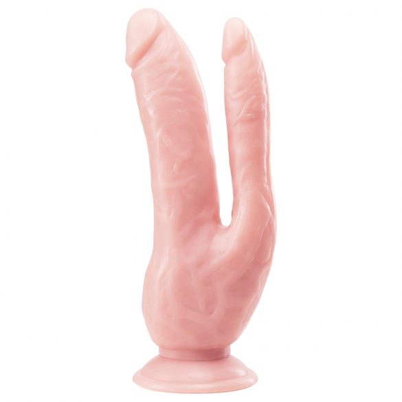 Dr. Skin 8 - Doble Dildo con Base de Succión (Natural)