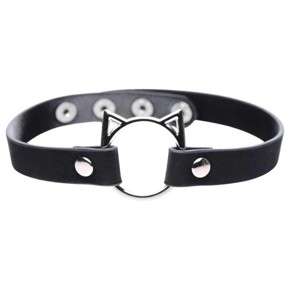 Collar Gato Travieso con Aro (negro)