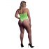 Ouch! - Body efecto tirantes brillante (neón verde) - XL-4XL