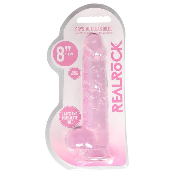 REALROCK - dildo realista rosa translúcido (19 cm)