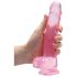 REALROCK - dildo realista rosa translúcido (19 cm)