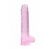 REALROCK - dildo realista transparente - rosa (22cm)