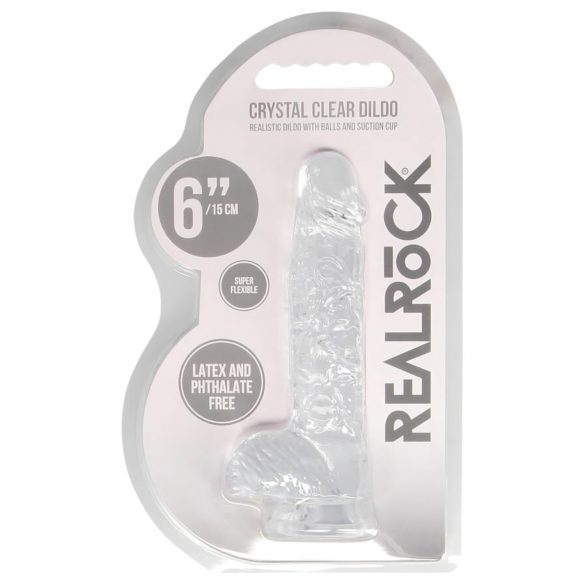 REALROCK - Dildo realista transparente - 15 cm