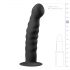 Dildo anal con ventosa estriado 14cm - negro