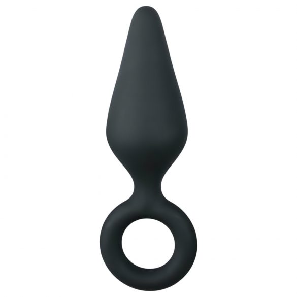 Plug anal cónico mediano con anillo (negro)