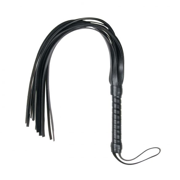 Flogger Easytoys - Látigo suave de cuero sintético (negro)