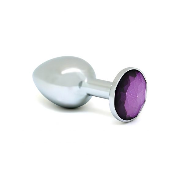 Rimba XS - Plug anal metálico con joya lila (plata)