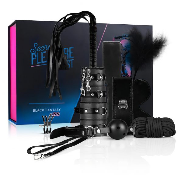 Cofre del Placer Secreto - Set BDSM Avanzado de 14 piezas (negro)