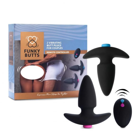 FEELZTOYS Funkybutts - Set de Vibradores Anales Inalámbricos (Negro)