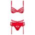 Obsessive Heartina - Lingerie Set (Red)  - L/XL